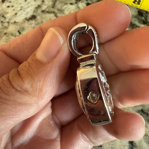 John Medeiros Nouveau Slider Charm two toned pendant Rhodium 14K gold coating - Picture 7 of 12